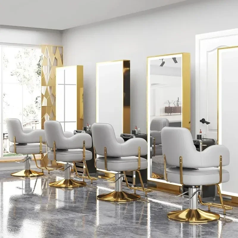 Modern Hair Salon Barber Chairs European Style Hairdressing Chair Dressing Room Back Armchair Recliner Cabeceros Furniture