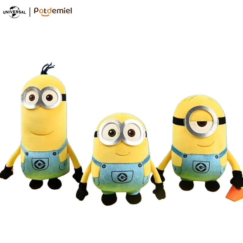 Genuine Potdemiel Universal Minions Anime Movie Characters Yellow Plush Toys Bob Stuart Soft Dolls Toys  Birthday Gifts in Stock