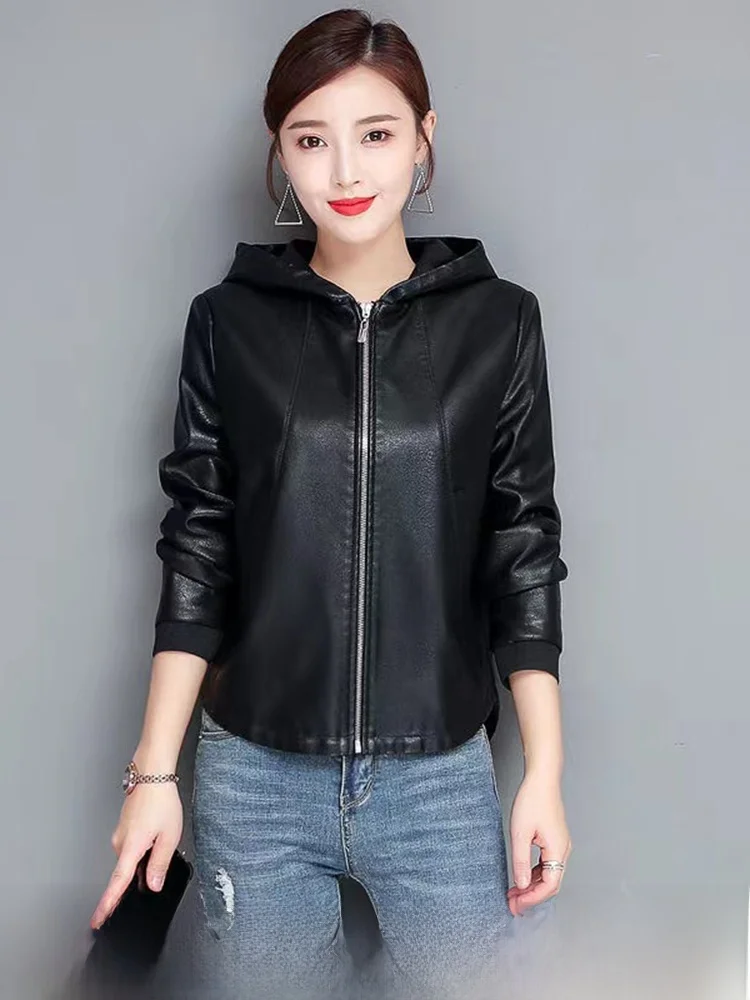 

Женская куртка из натуральной кожи Ning, осенне-зимняя коллекция 2025, новая модная модель, мотоциклетная куртка из овчины, свободный крой