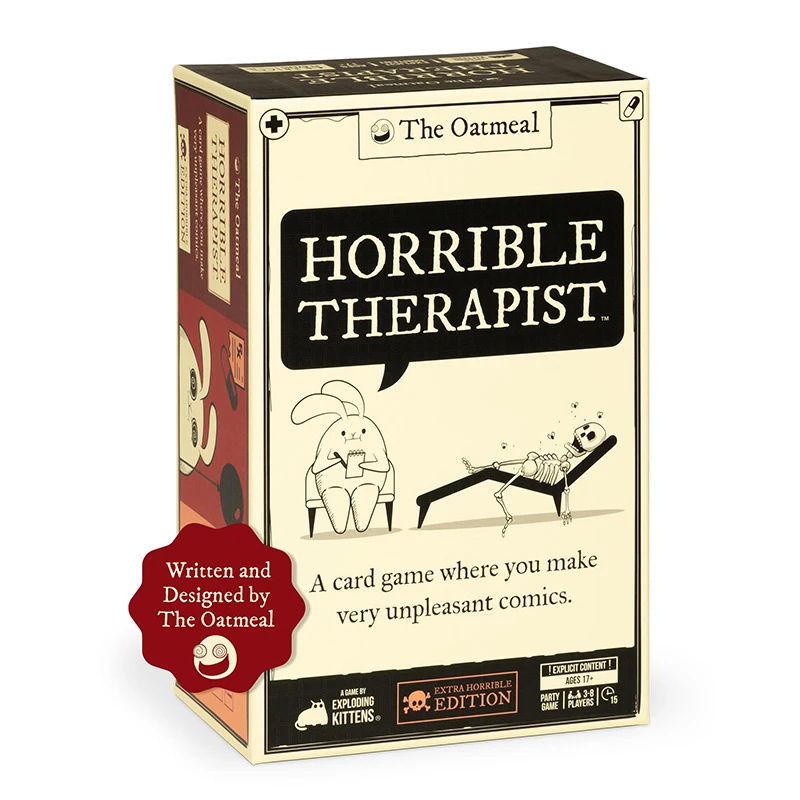 Horrible Therapist: Extra Horrible Edition - Een kaartspel waar u zeer onaangenaam maakt Comics-spel voor feest Familiespelavond