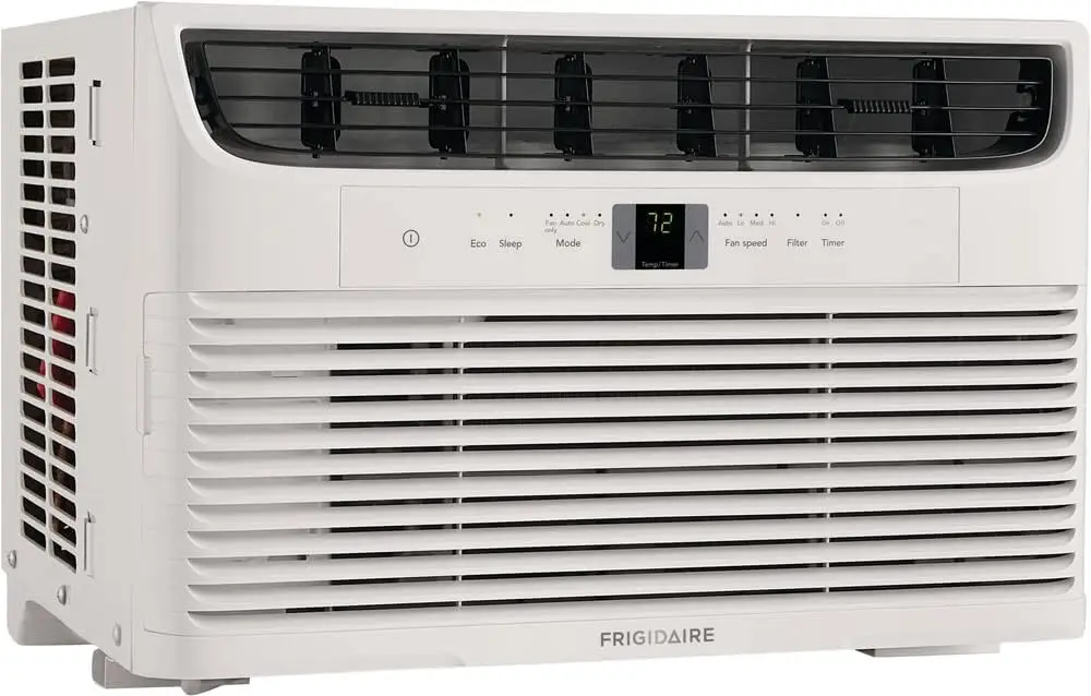 Frigidaire FFRA062WAE Window-Mounted Room Air Conditioner, 6,000 BTU with Multi-Speed Fan, Sleep Mode, Programmable Timer, White