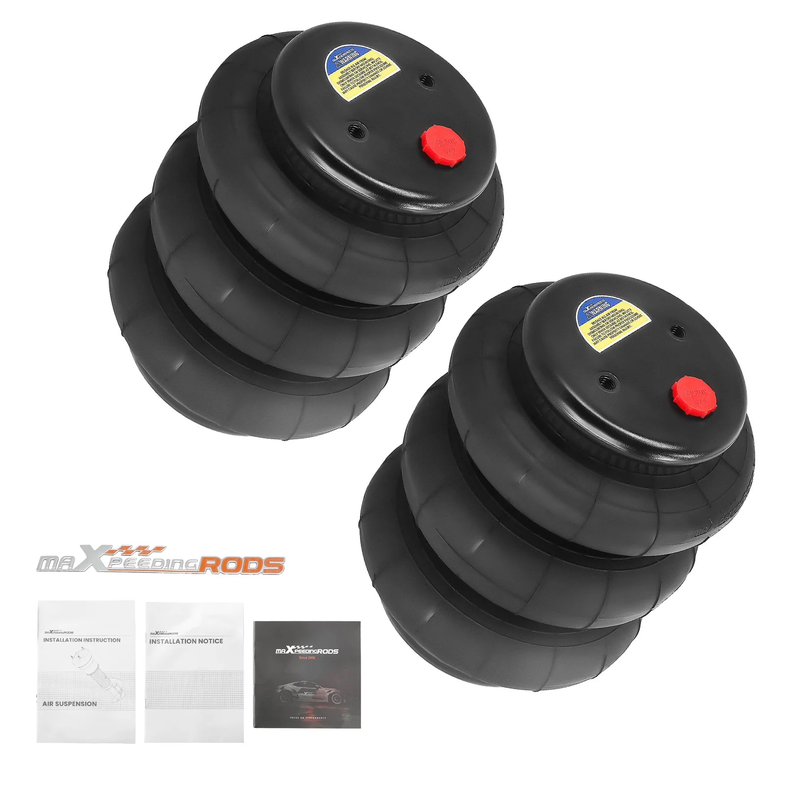 Maxpeedingrods 2X 2600LBS Sacco Pneumatico Universale A Triplo Soffietto-image