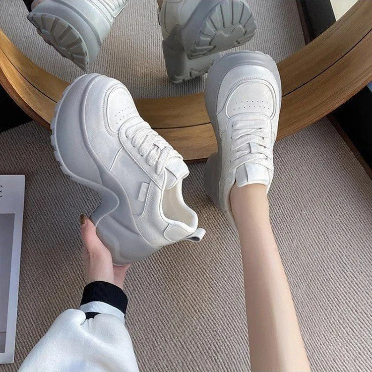 

Spring Autumn Women Casual Shoes Outside Fashion Chunky Sneakers Comfortable Inner Heightening Platform Shoes zapatos de mujer