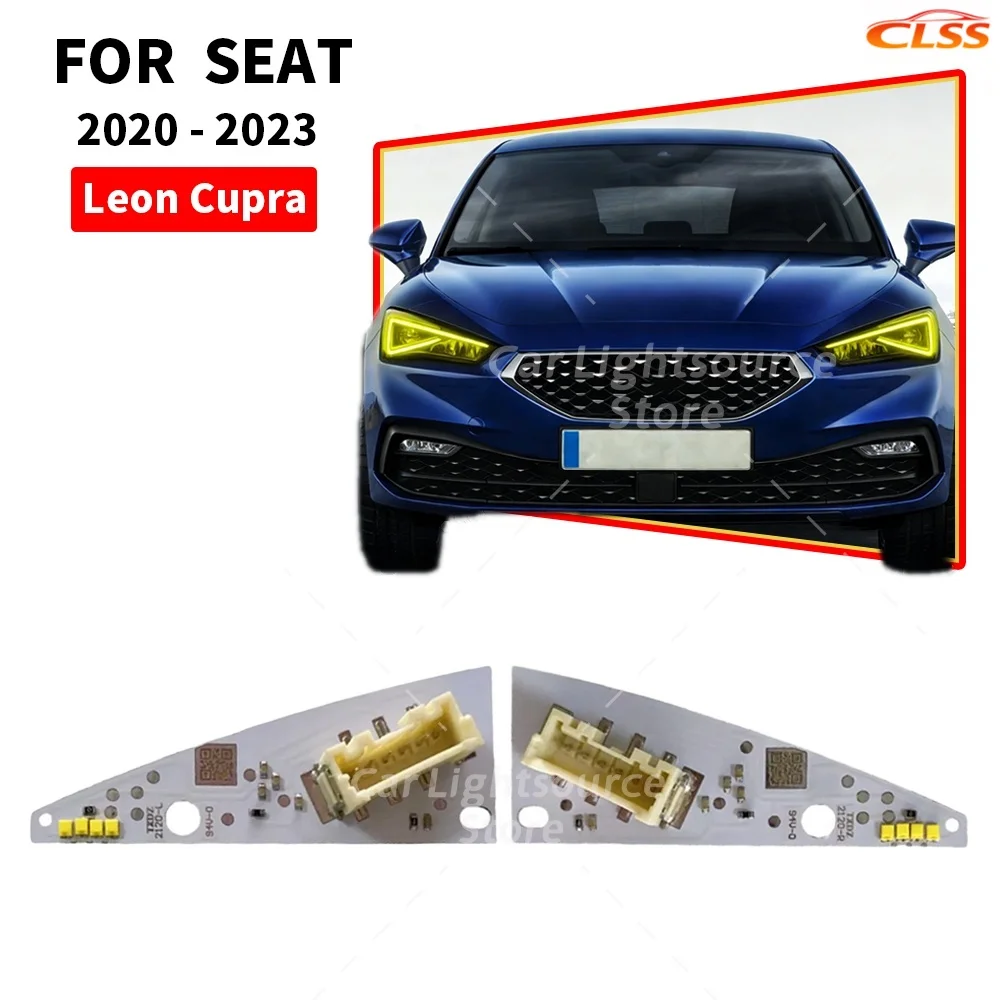 

Модули светодиодных фар с дневными ходовыми огнями Lemon Yellow Angel Eyes DRL для SEAT MK4 Cupra Formentor 2020-2023 5FJ941475