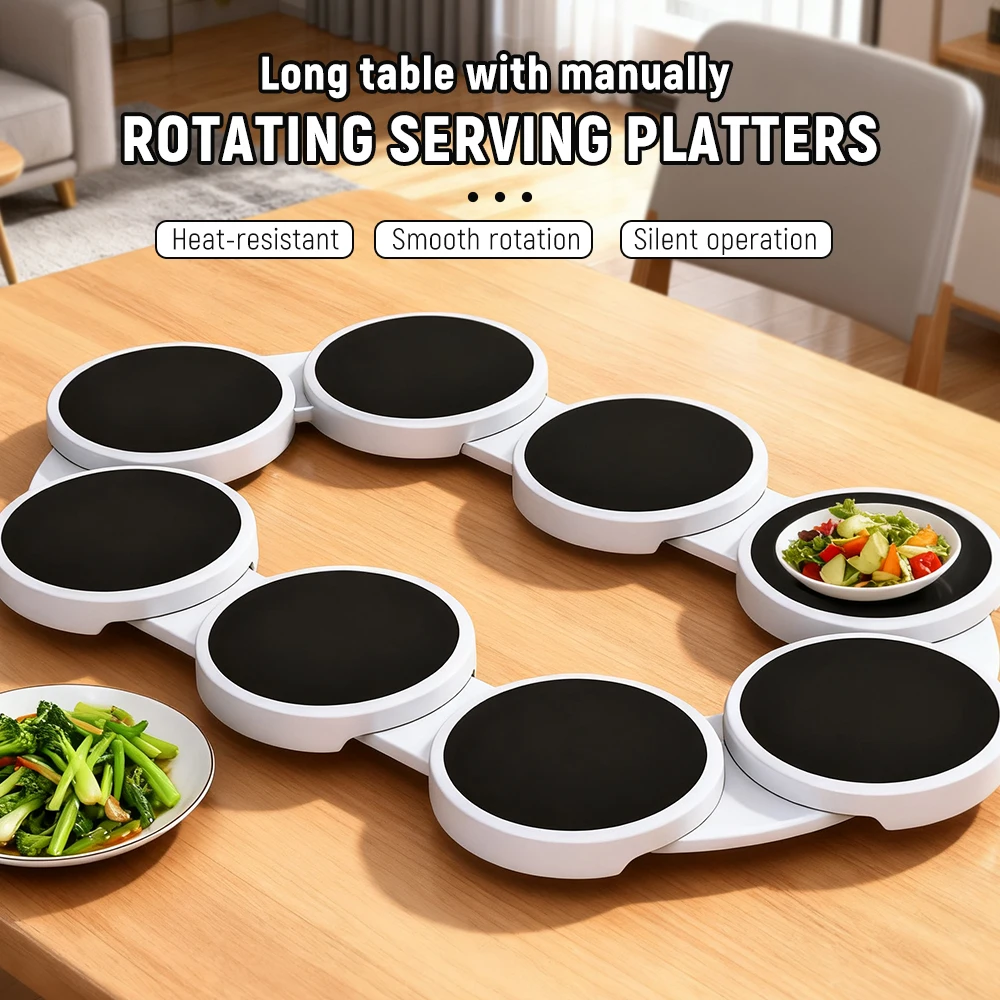 

Стол-поворотный стол, кухонный обеденный проигрыватель, поднос 360° ° Вращающийся универсальный термостойкий портативный вращающийся лоток для пищевых продуктов
