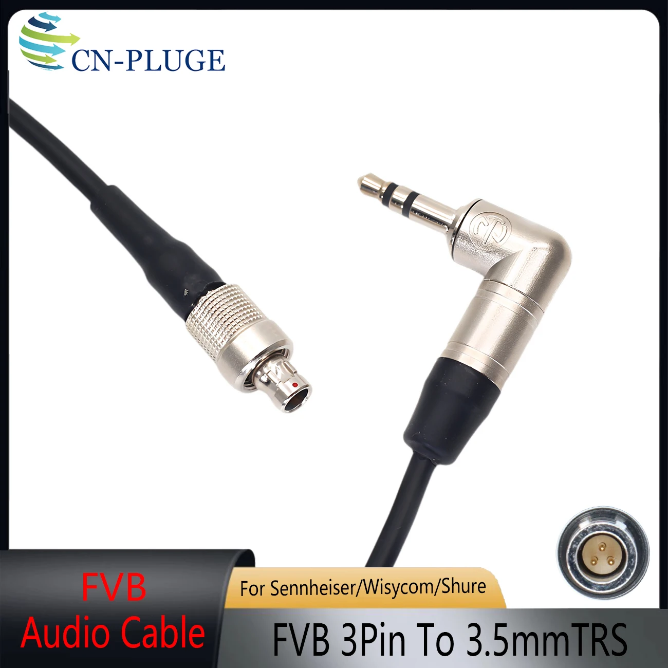 3.5mm TRS to FVB.00 3Pin Audio Cable For Sennheiser SK300 Wisycom MTP30 MTP40 Zaxcom ZMT Wireless Transmitter Microphone Line