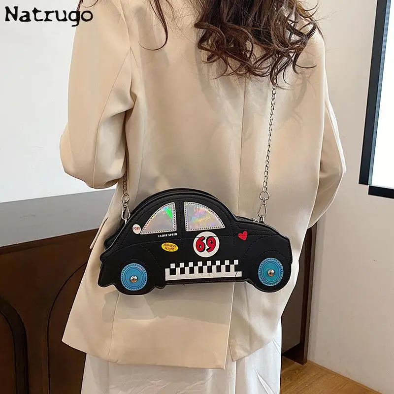 Funny Messenger Bag Women Cute Crossbody Chain Bag Car Shape Women Handbag Personality Shoulder Bags