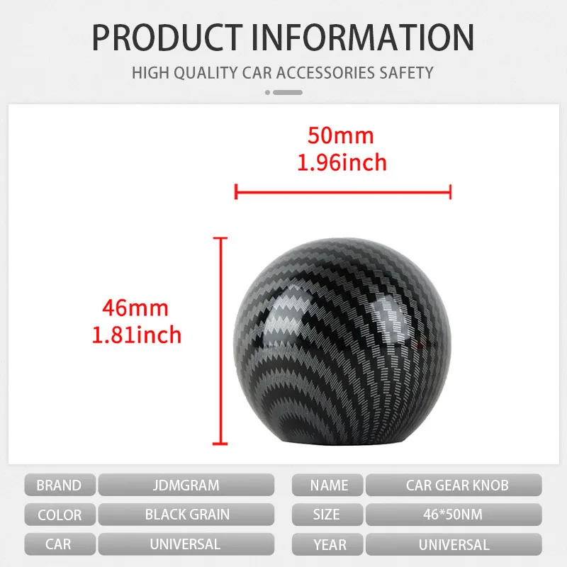 Carbon Fiber Car Gear Shift Knob Handle Universal Manual Transmission Shifter Lever Knob JDM Racing Gear Stick Auto Accessories