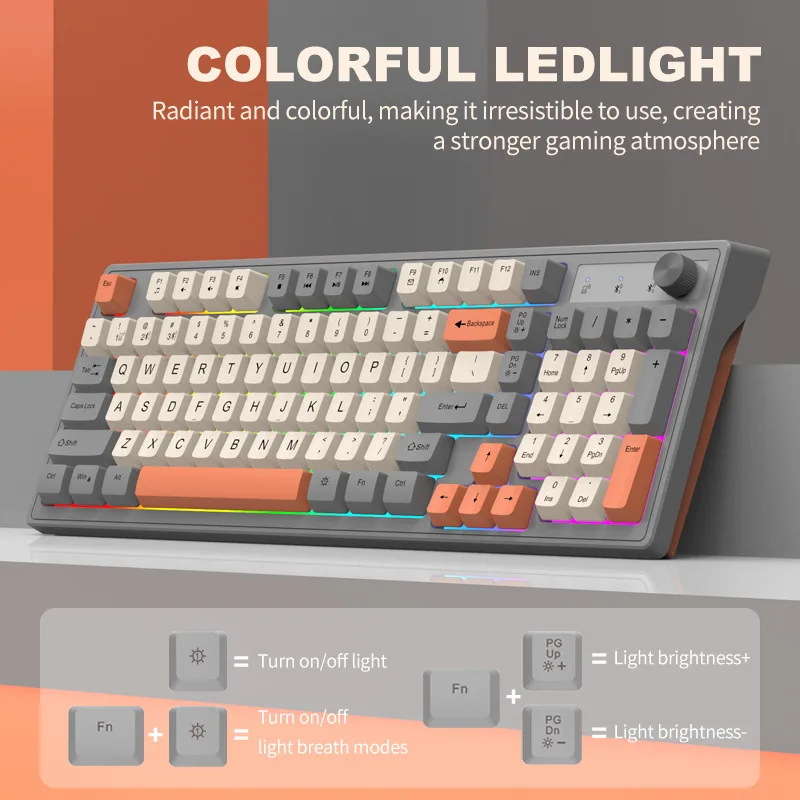 

Bluetooth Wireless K98 Mechanical Tactile Keyboard Wireless Keyboard With Backlight For Compute And Tablet