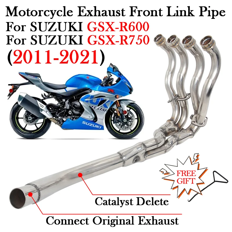 

Slip-On Motorcycle Exhaust Del Catalyst Front Link Pipe Modify Escape Moto For SUZUKI GSX-R600 GSX-R750 GSXR 600 750 2011 - 2021