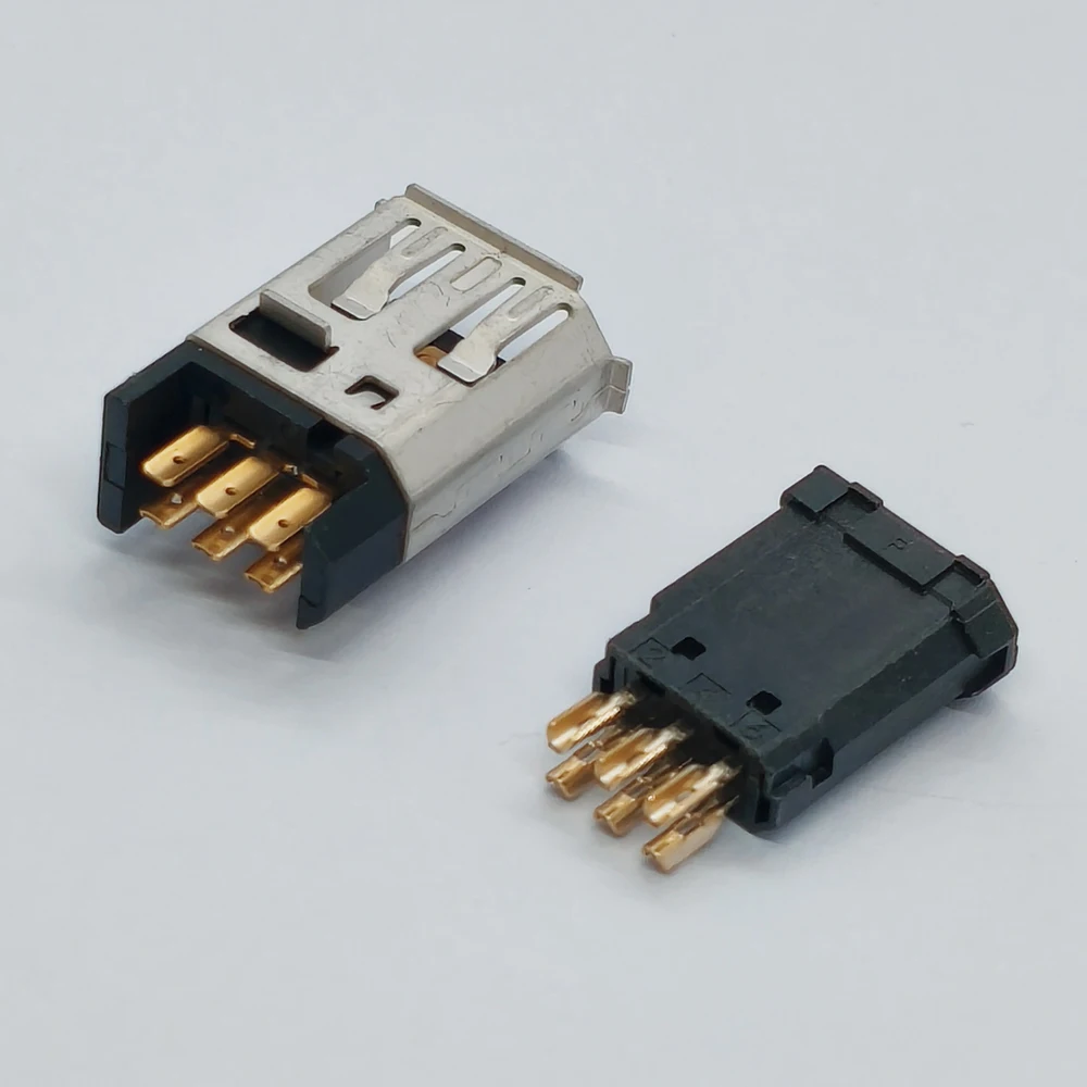 5 Stück CN3 Motor-Encoder USB-Anschlussbuchse 55100-0670 IEEE 1394 - 6-PIN-Stecker 55100-0600 SM-6P M-6P Kabelstecker männlich weiblich – Detail 3