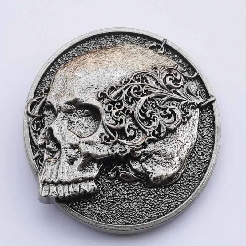 مشبك حزام من سبائك الزنك من سلسلة الجمجمة الكلاسيكية