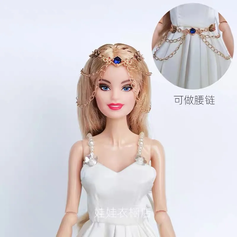 عارضة أزياء دمية مجوهرات اكسسوارات 1/6 30 سنتيمتر الأزياء الفاخرة الخصر سلسلة/تاج دمية ارتداء حزب اللباس ل FR Xinyi Blyth