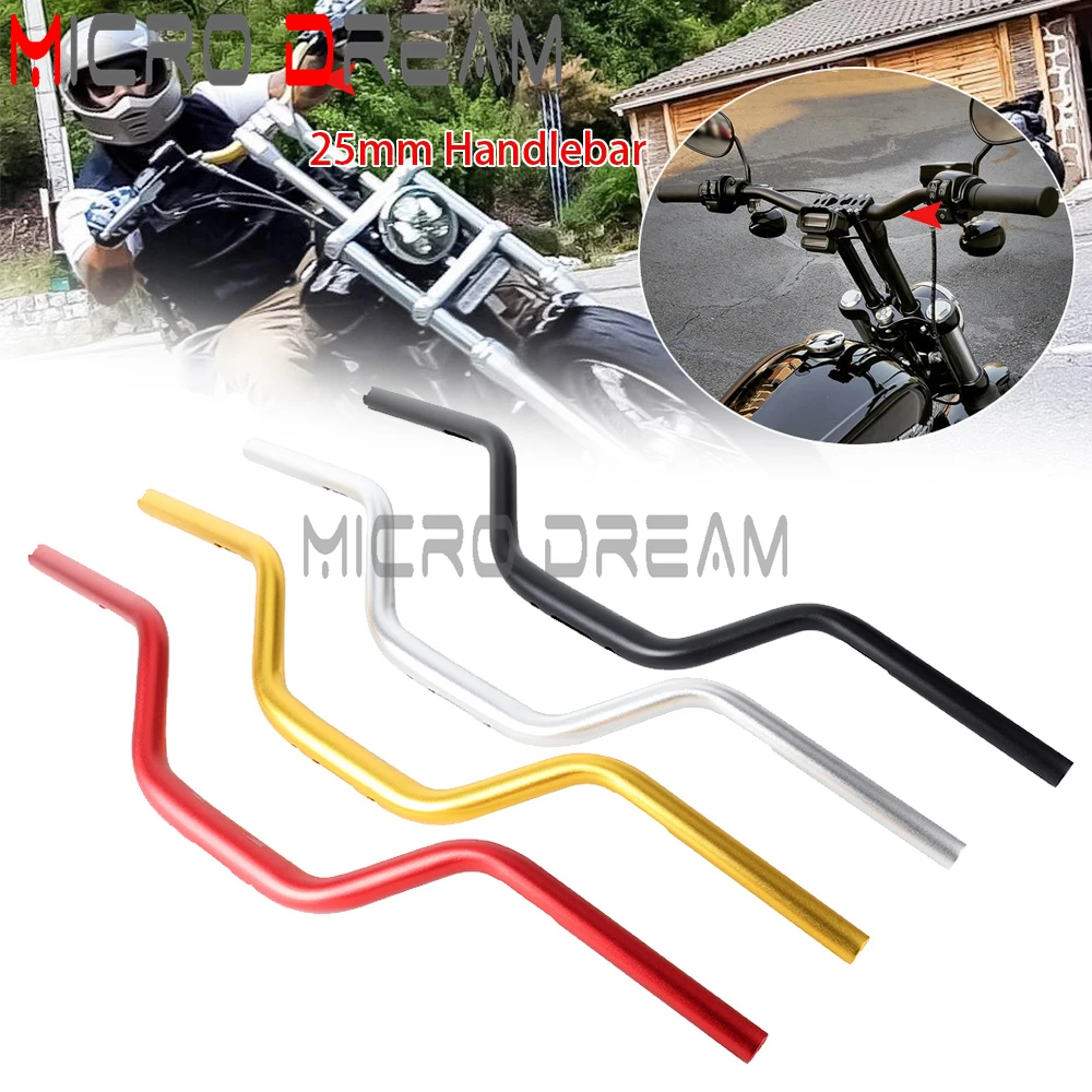 Aluminum 25.4mm 1'' Motorcycle Handlebar High Bend Hand Grip For Harley Sportster XL883 XL1200 X48 Dany Softail Fat Bob Boy