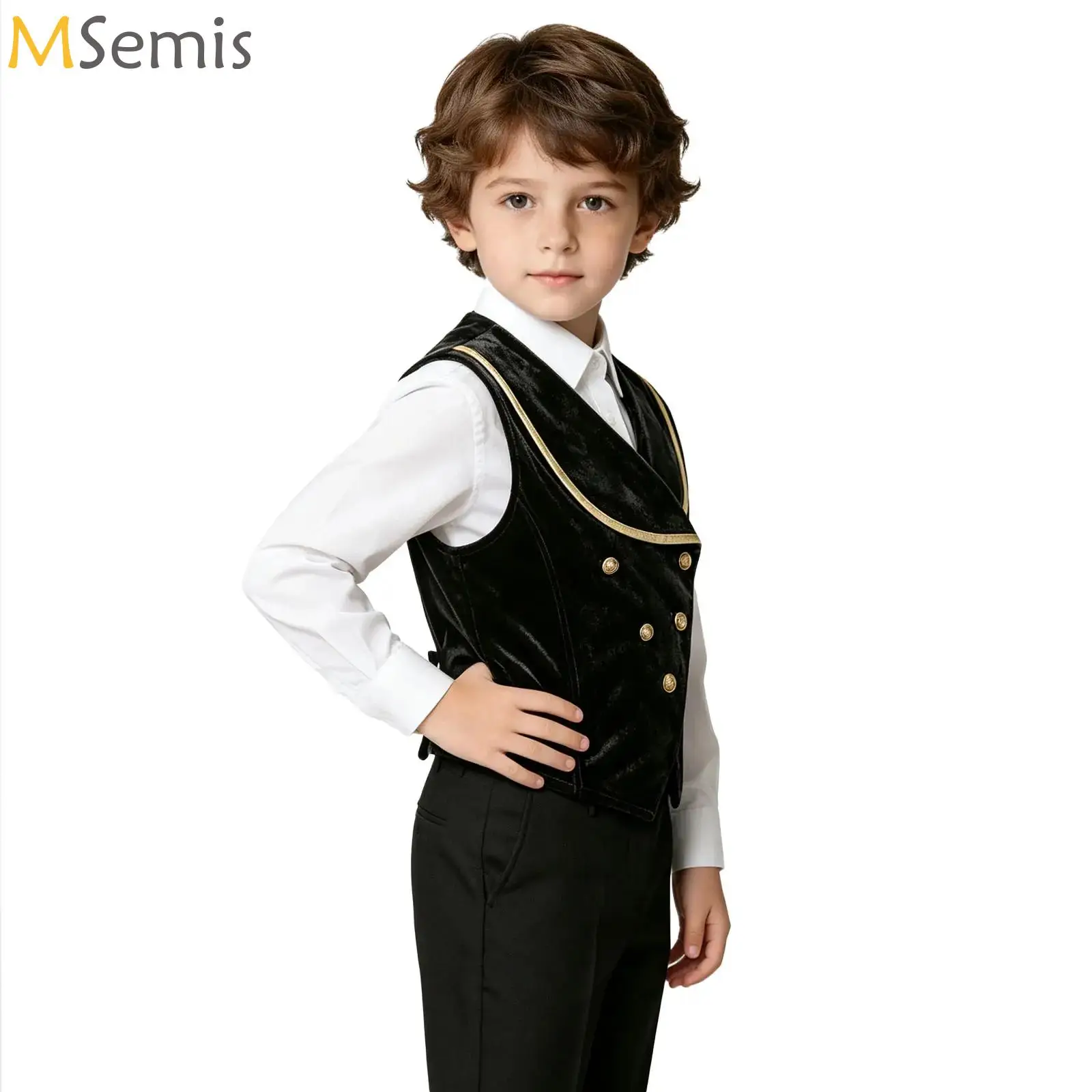 Gilet en velours médiéval, de la Renaissance, de style victorien, pour garçons, style steampunk, gothique, avec longue queue, costume de cosplay pour Halloween, carnaval, vampire.