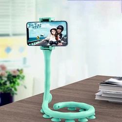 Cute Caterpillar Lazy Bracket Mobile Phone Holder Worm Flexible Phone Suction Cup Stand For Home Wall Desktop Bicycle