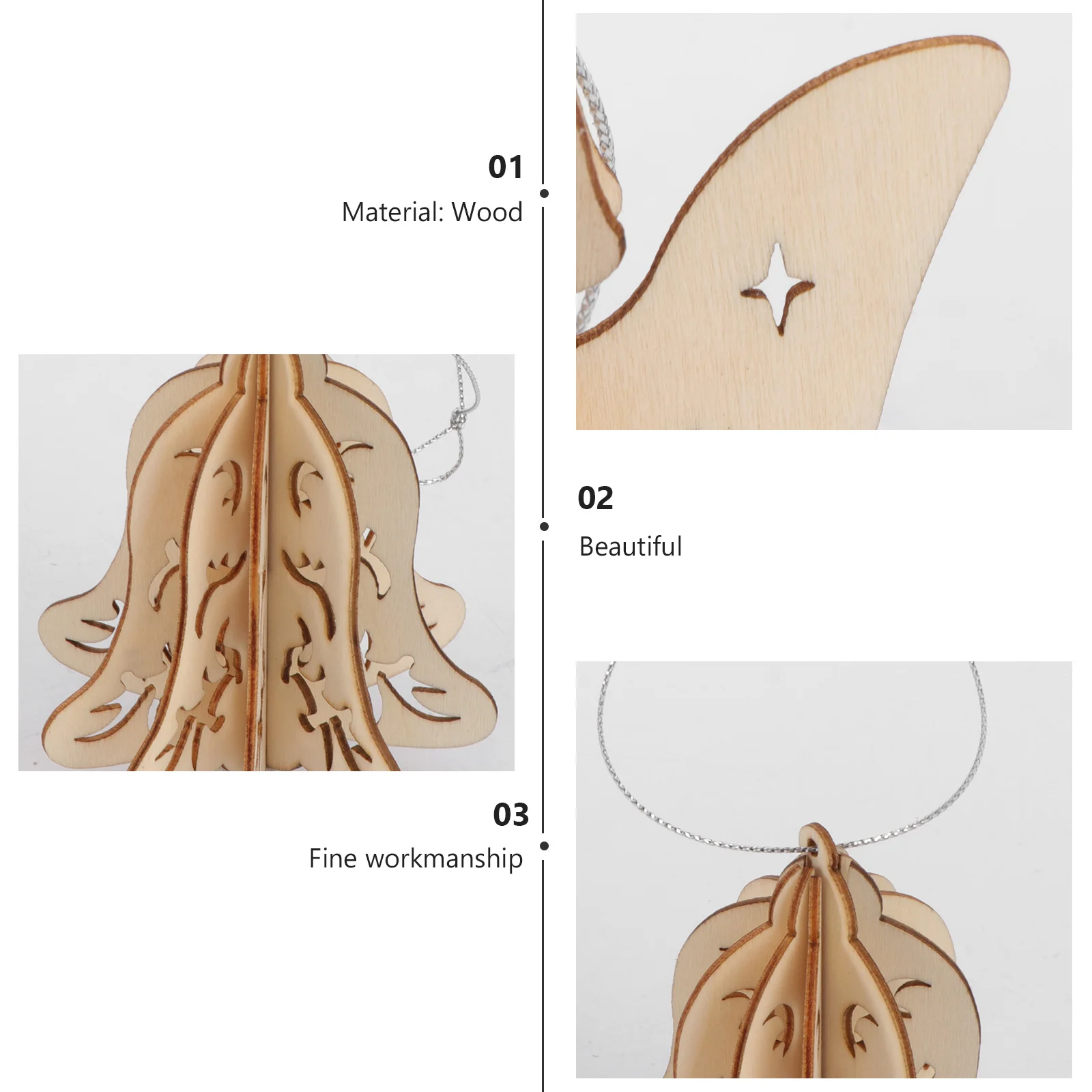 

5Pcs Christmas Wooden Hanging Pendants DIY Ornaments for Tree Door Garden Xmas Craft Decor Christmas Wooden Ornaments