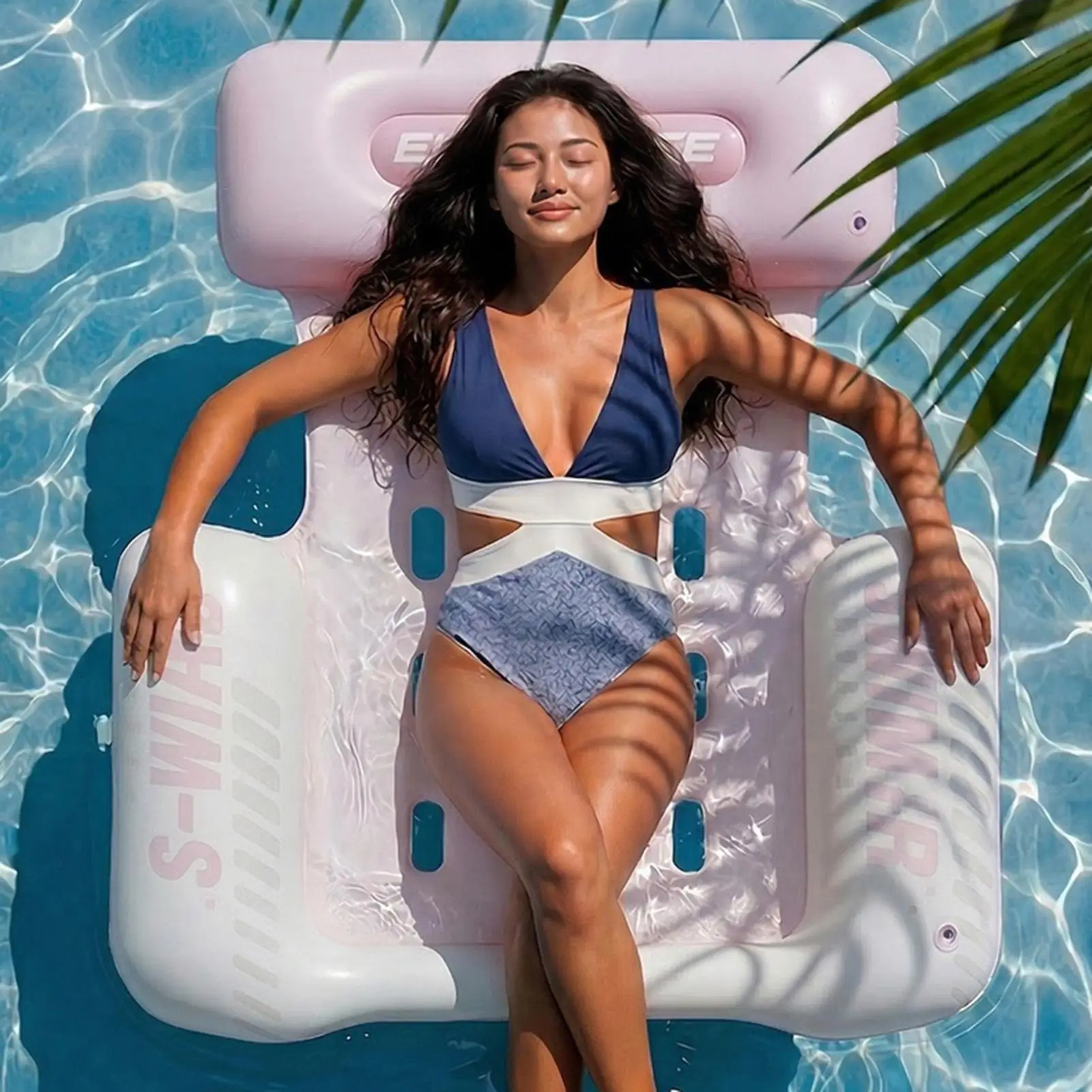 Pool Bed Float Inflatable Water Lounger Blow Up Floating Raft For Women Men Summer Vacation Travel Resort Beach Outdoor Party