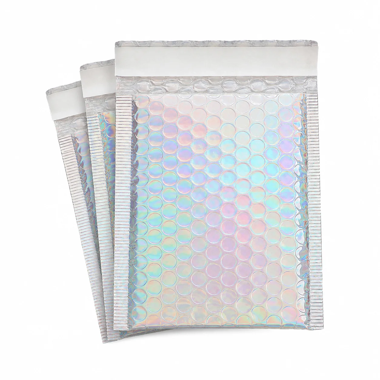 10 Stück PE Holographische Laser-Luftpolstertaschen für Kleinunternehmen-Versand Wasserdichte Selbstklebende Taschen Schmuck Geschenkverpackungstaschen – Detail 5