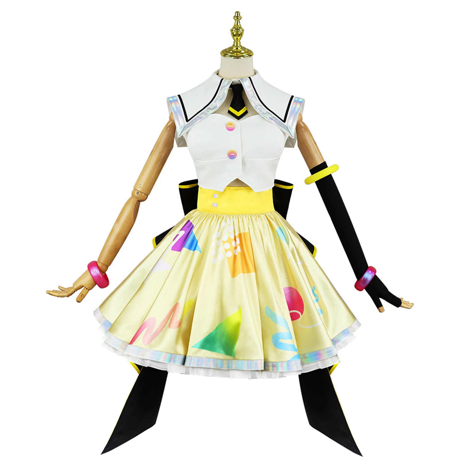 

Nakamachi Arale Cosplay Costume Yellow Lolita Princess Dress Cute Women Outfit Masquerade Halloween Party Full Set