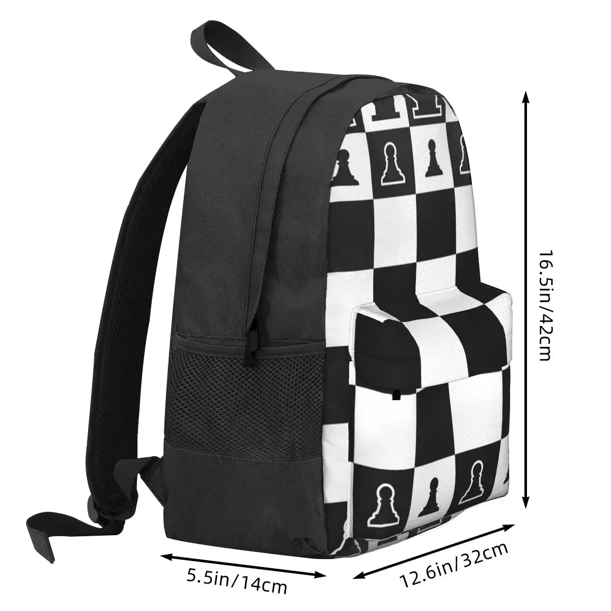 Chess Board Black And White Grid Checkered Backpack Student BookBag Kids School Bag Laptop Shoulder Bags for Boys Girls