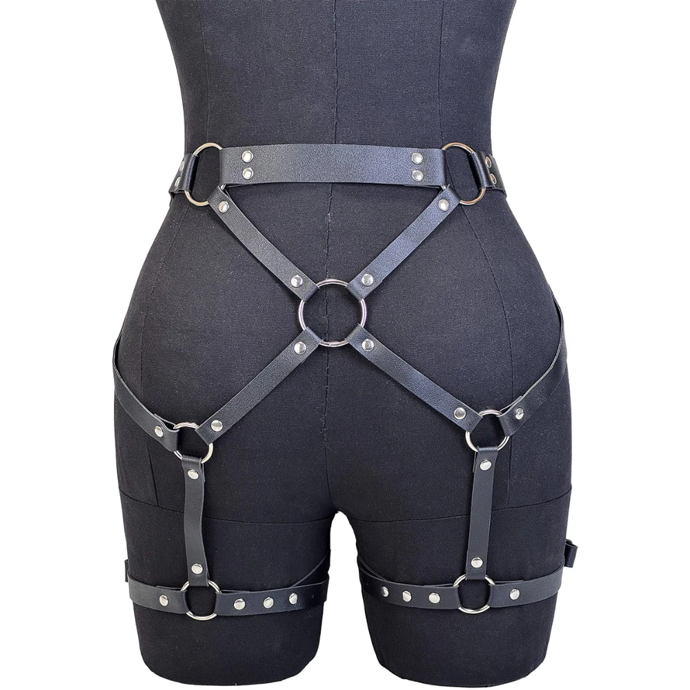 

Women PU Leather Thigh Strap with Adjustable Y2K Belt Gothic Fashion Practical Holiday Carnival Clothing Decoration Accessory
