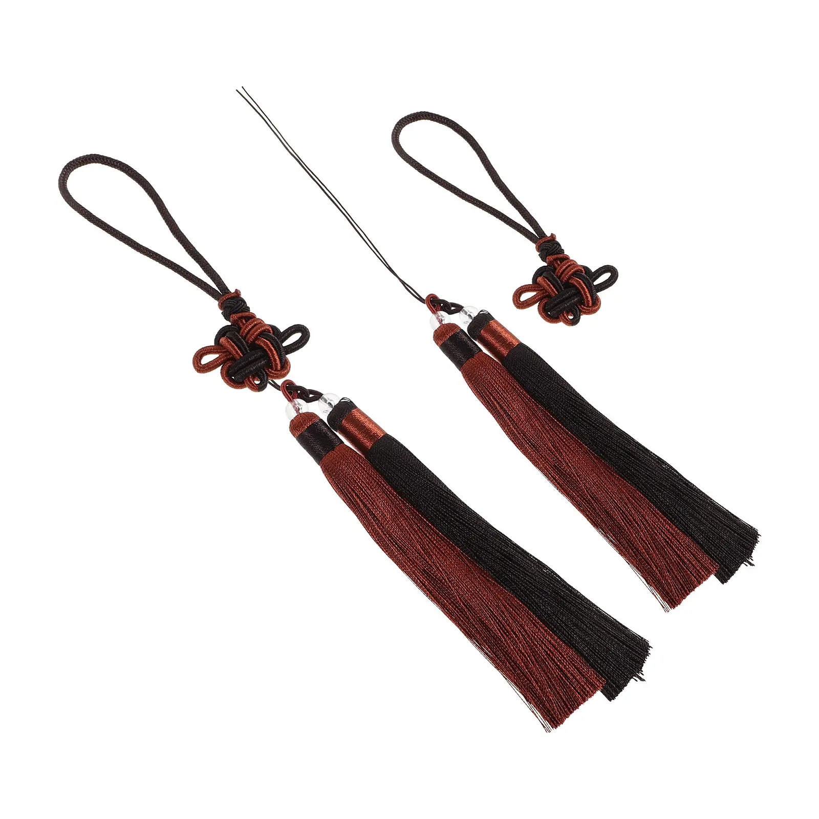 2Pcs Chinese Sword Tassel Silk Ribbon Jian Knot Attachment Kung Fu Tai Wushu Practice Performance Accessory