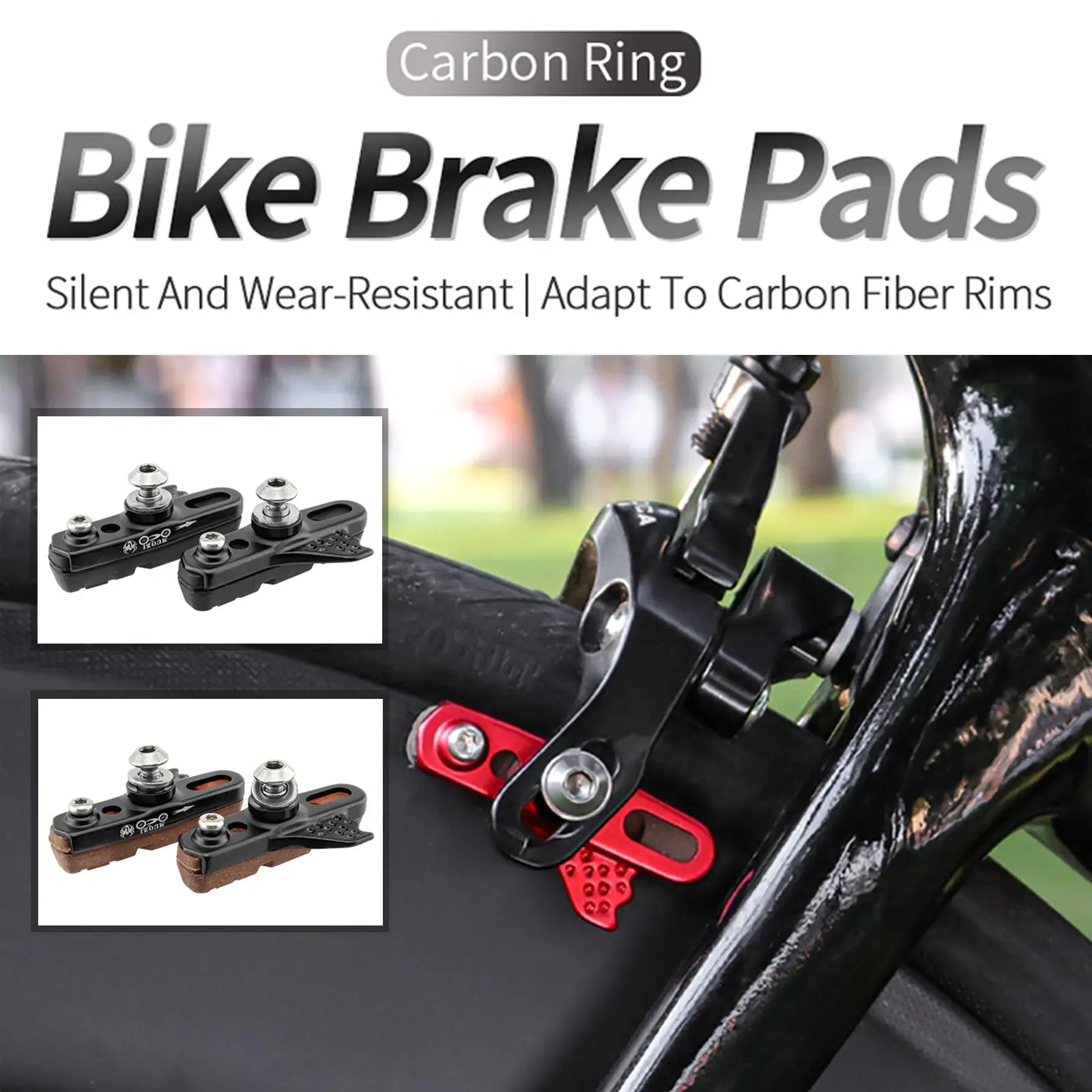 Frosted Bicycle Brake Pads For Carbon Wheel Rims Road Bike Caliper Braking Inserts Block For Carbon Wheelset Heat Dissipation