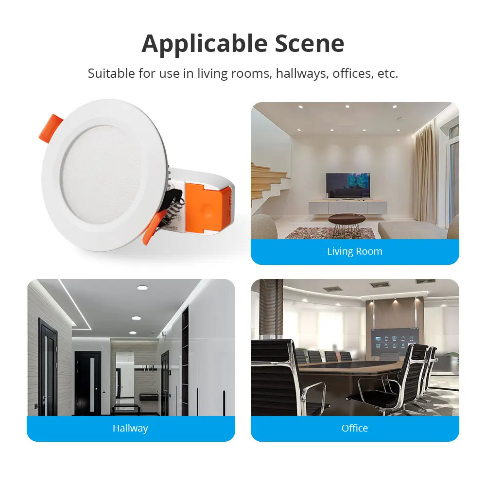 Zemismart WiFi Matter-certified LED Downlight CW Round Ceiling Lamp 2.5 3.5 4 6inch Homekit Alexa Google Home Smartthings App