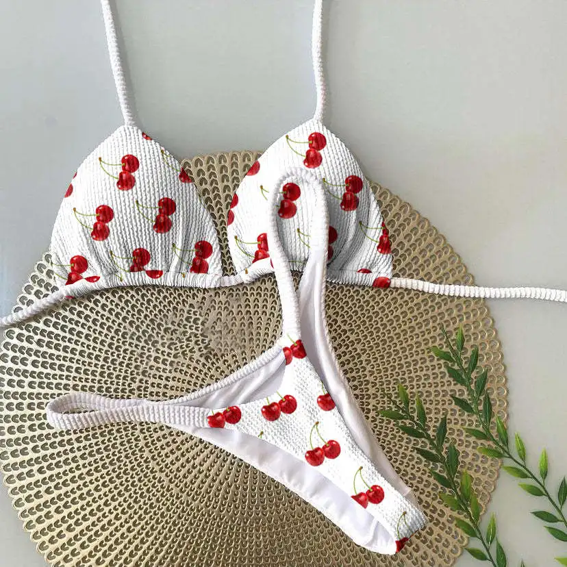 2024 Fashion European and American New Bikini Printed Swimsuit Beach Sexy Popular Women Swimwear