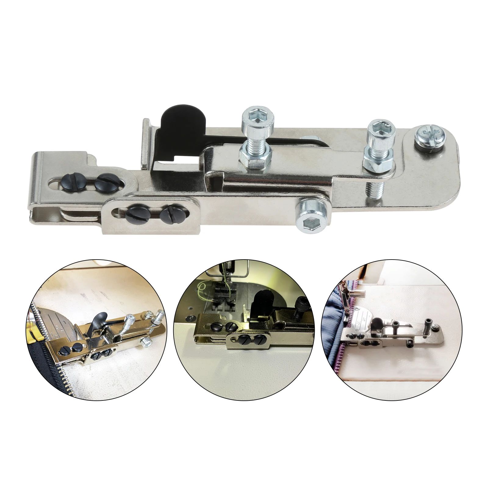 Industrial Sewing Machine Seam Guide Metal Foot Multi-use Zipper Flat Car Lock-stitch Adjustable Regulator Anti Curling Tools