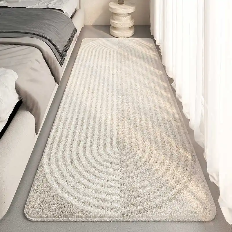 Carpet Bedroom Wabi-sabi Style Ins Bedside Blanket Bed in Front of The Long Strip Living Room Coffee Table Window Cushion