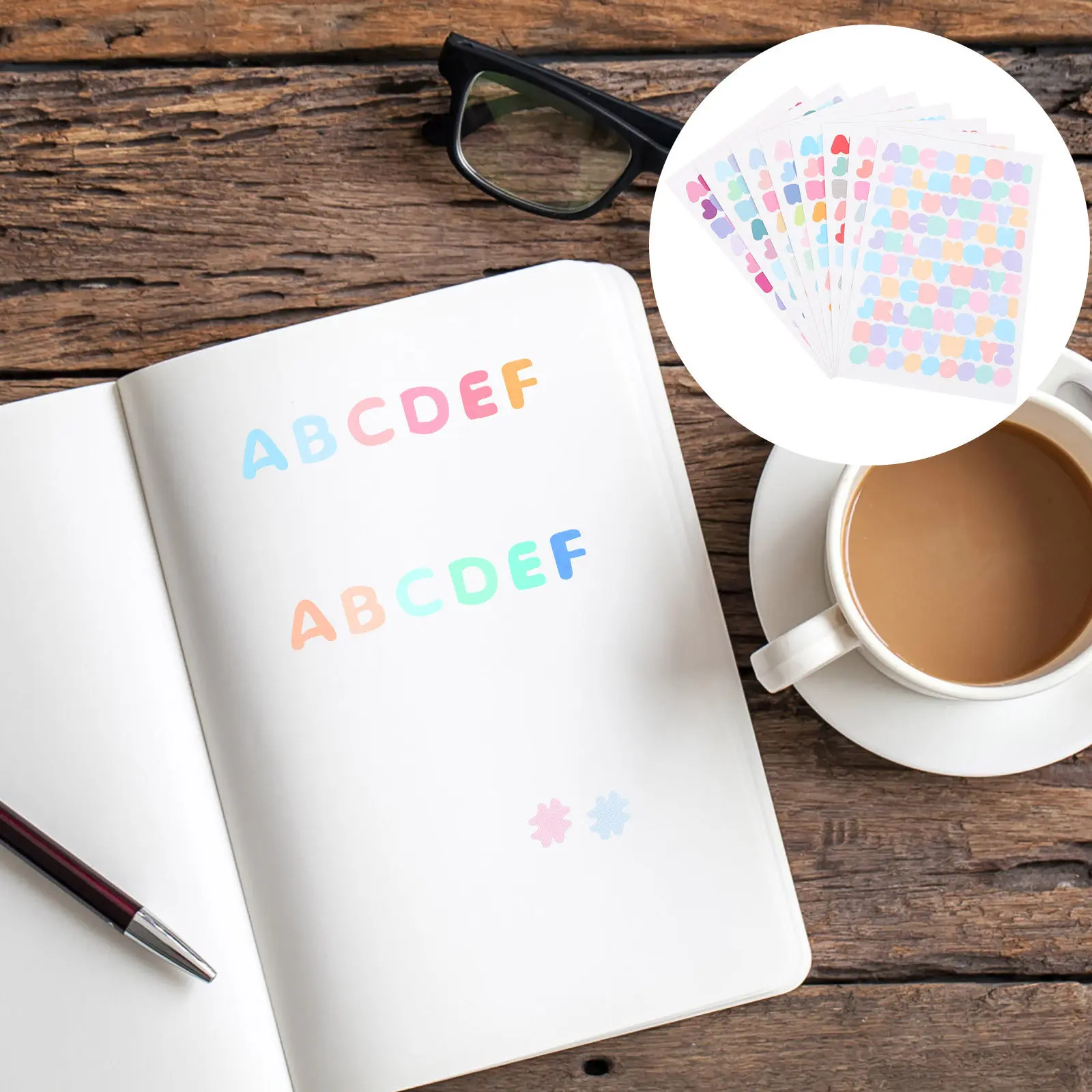 

8 Sheets Alphabet Stickers Sufficient Quantity for Home Office School DIY Fun Family Activity Delicate Beautiful Diary Journal