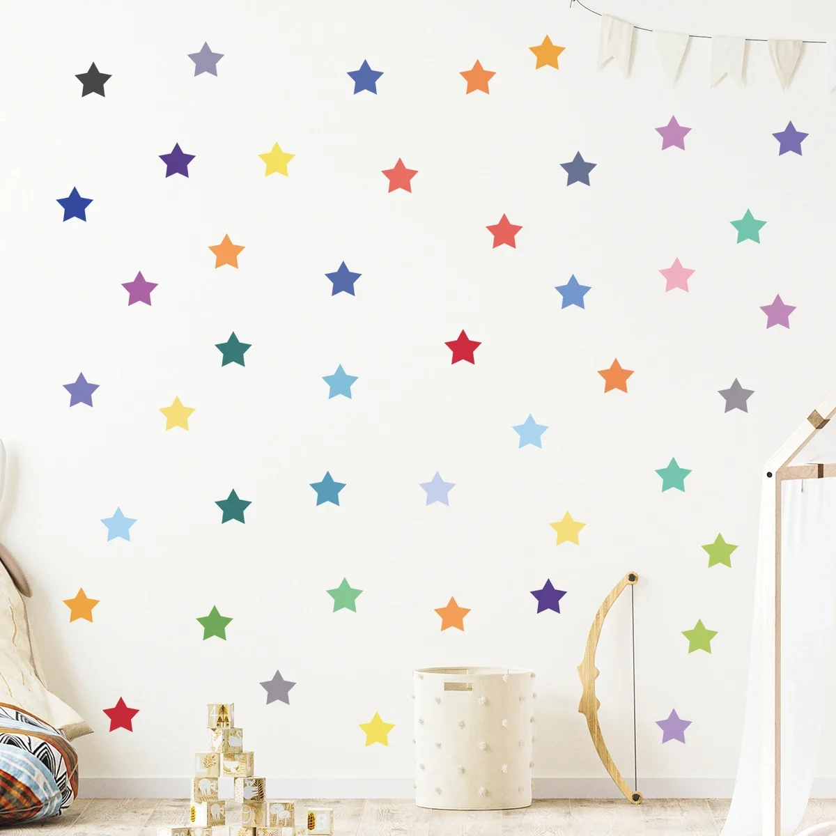 3Pcs Colorful Star Furniture Wall Stickers for Windows Door Kids Room Bedroom Decoration Children\'s Room Decor Living Room DIY