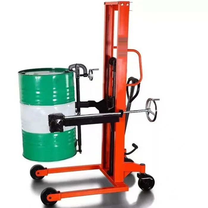 

Factory Price Hydraulic Oil Forklift Tipping Bucket Nylon Casters Steel Door Frame Drum Lift Stacker