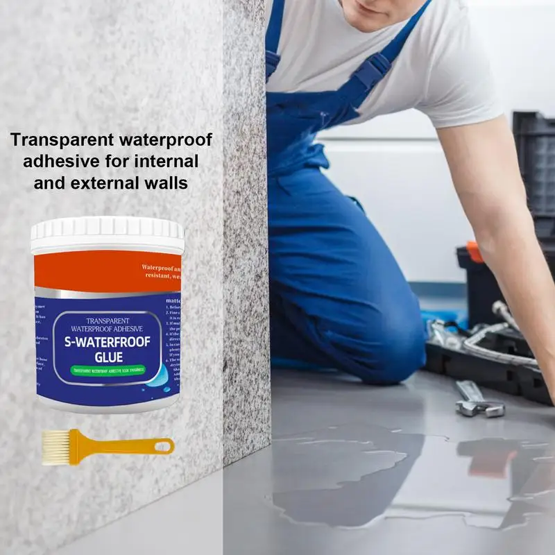 Waterproof Anti-Leakage Agent 300g Waterproof Adhesive Invisible Adhesive Glue For Strong Leakage Prevention Brush Included For