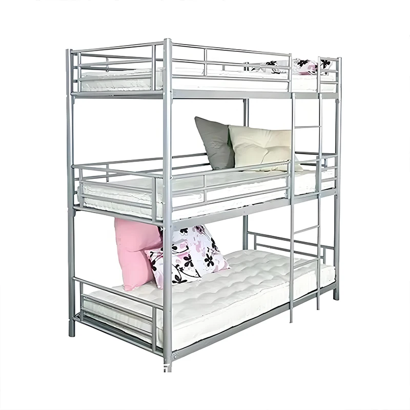 Double Triple School Dormitory Decker Metal Steel  Student Iron Bunk Bed For Adult Bunk Beds Kids