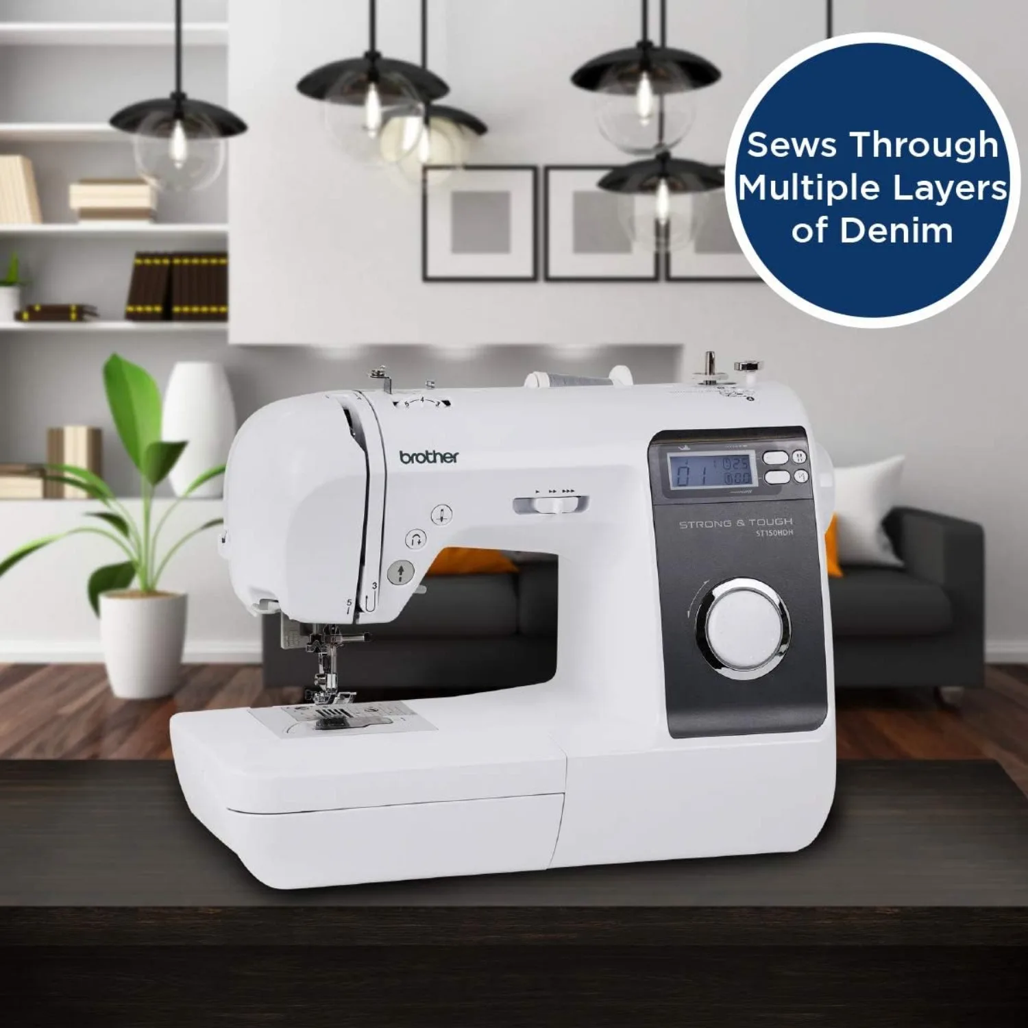 ST150HDH Sewing Machine, Strong & Tough, 50 Built-in Stitches, LCD Display, 9 Included Feet