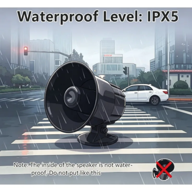 Programmable MP3 Sound Playback Siren Horn with Micro SD Card Industrial Safety Alarm for Forklift, Construction & Factory Use