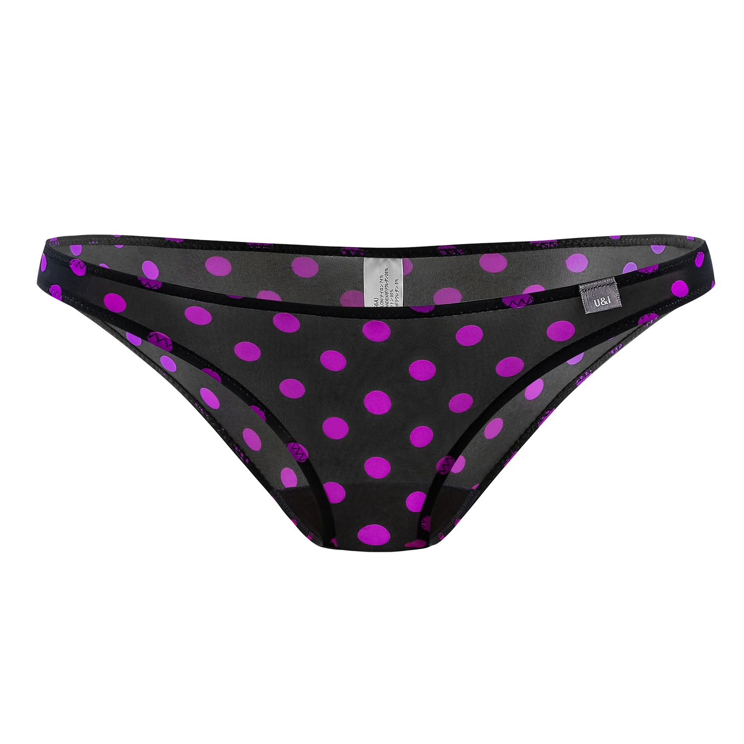 

U & I пикантные трусы женские с заниженной талией японское бикини бесшовные легсветильник и легкие прозрачные эластичные нейлоновые трусы в горошек