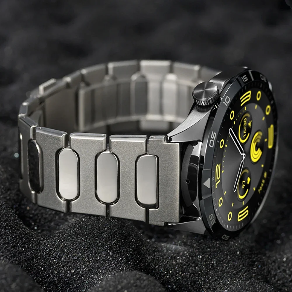 

22mm Men Titanium Metal Strap for Huawei Watch GT5 Pro GT4 46mm 4pro Ultimate Luxury Bracelet for Amazfit Balance Business Band