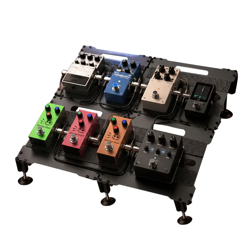 Electric Guitar Pedalboard Aluminum Single Pedal Board Portable Rail-Type Anti-Slip Mounting Rack