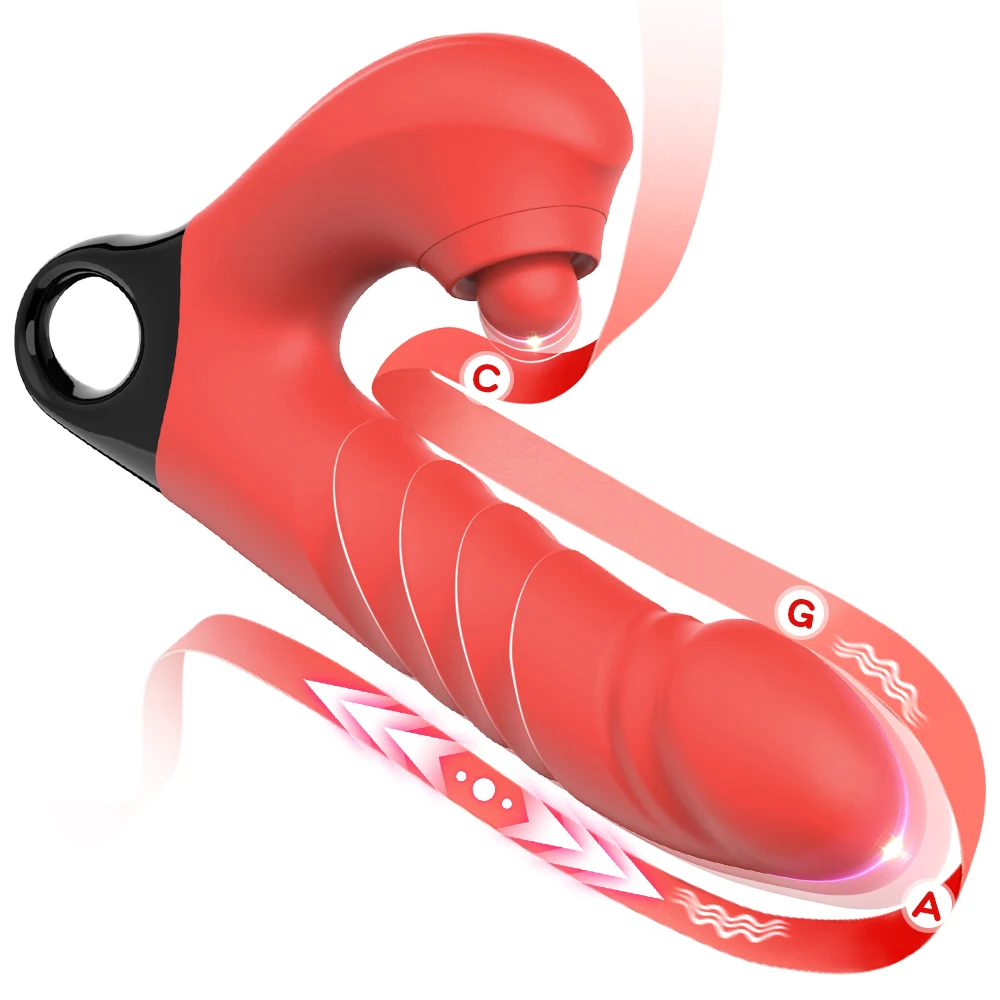 Dildo Vibrator 3 In 1 Dick Vibrator G Spot Telescopic Vibrating Adult Patting Vagina Massage For Female Stimulate Anus Sexy Toys