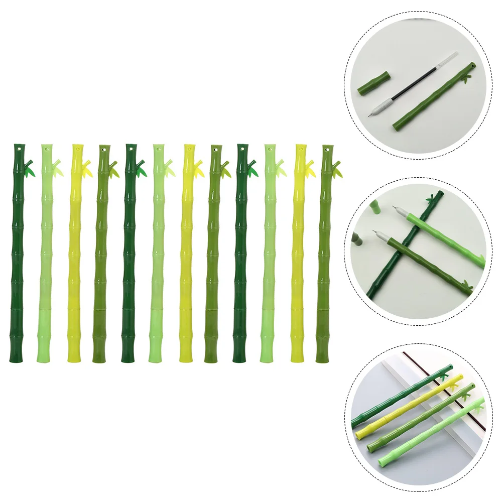 

12 Pcs Foray Bamboo Neutral Pen Fine Tip Pens Plastic Writing Office