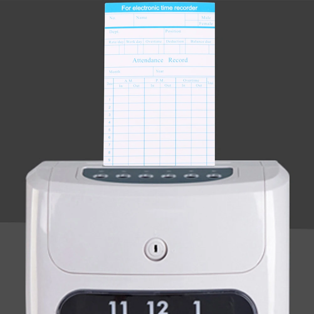 

200 Sheets Attendance Paper Cards Punching for Employees Tracker Office Supplies Clock Card Accessories