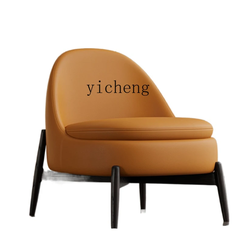 YY Reception Chair Villa Large Apartment Minimalist Genuine Leather Hong Kong Style Leisure Chair