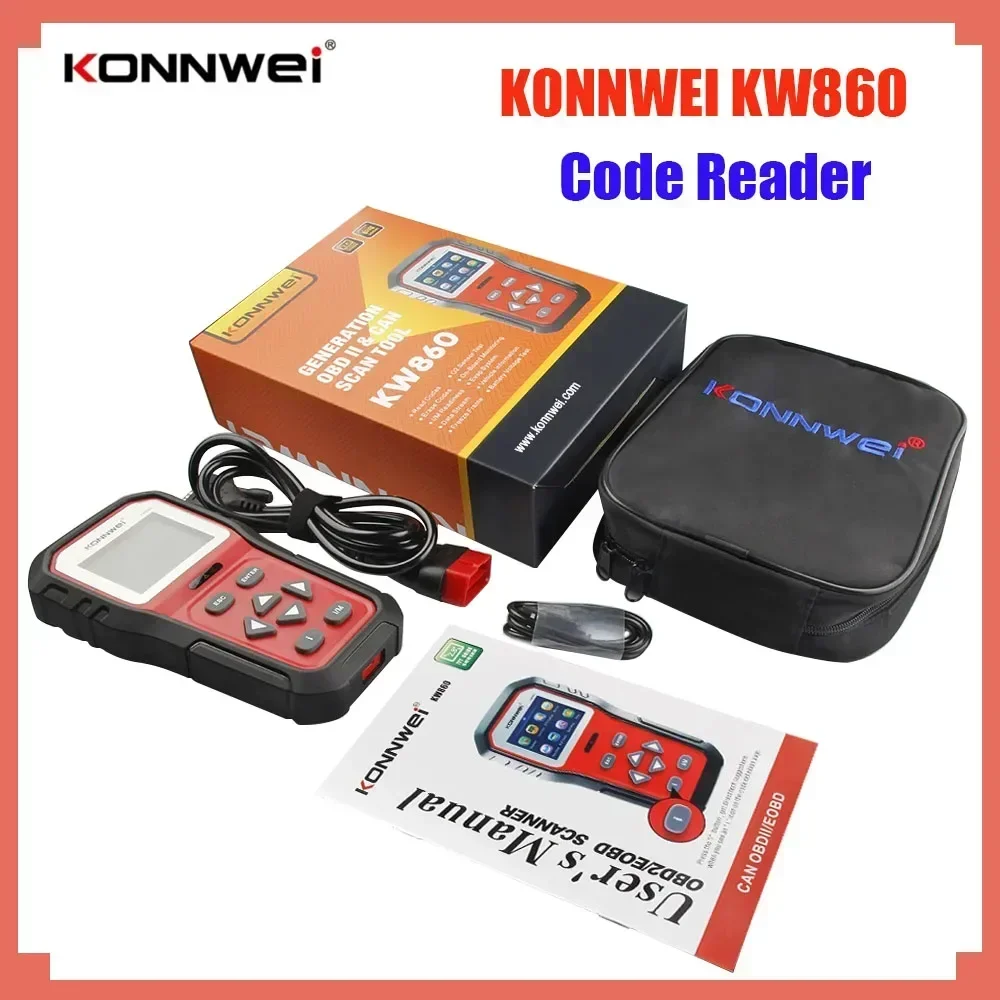 NewKONNWEI KW860 obd2 Diagnostic Tool Professional and Battery Tester For Cars I/M Readiness Oil Lamp Error Code Reader Car Tool