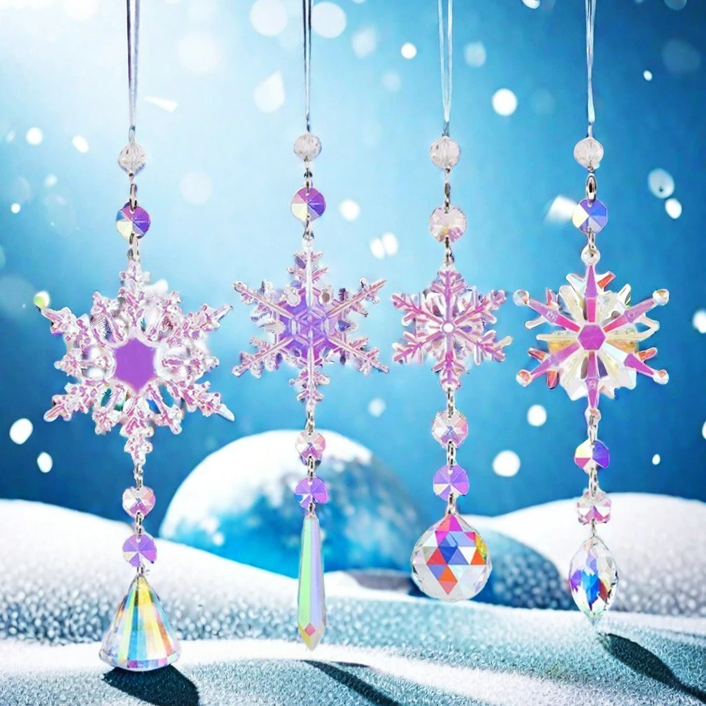 Crystal Diamond Moon Sun Catcher Butterfly Lotus Rainbow Home Garden Decoration Wind Chime Snowflake Hanging Suncatcher  ﻿