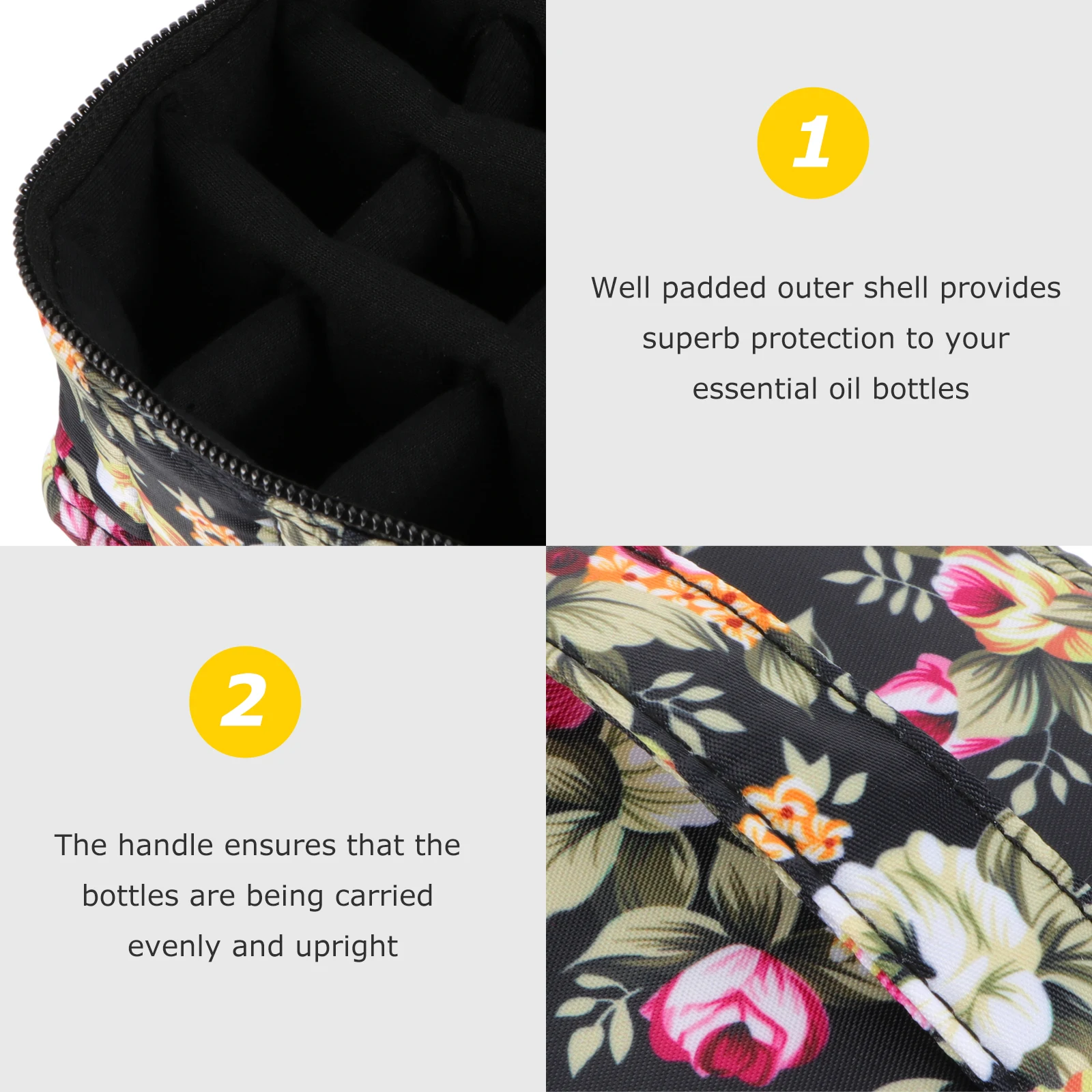 

Essential Oil Storage Bag 12 Bottle Capacity Protective Case Roller Bottles Travel Nail Polish Holder Toiletry Cosmetics