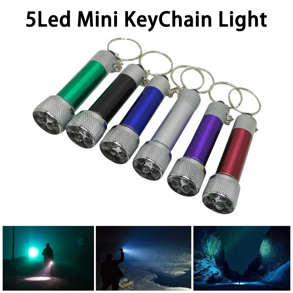 5LED Mini Keychain Light LED Super Bright Small Flashlight Aluminum Alloy Lighting Advertising Flashlight